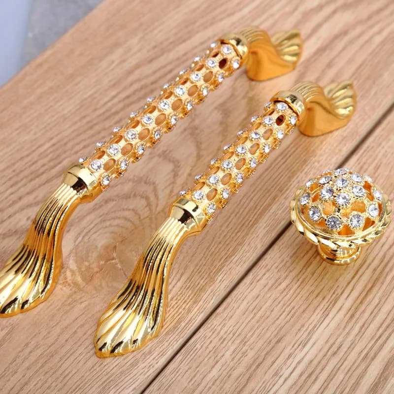 96 128 millimetri moderna di modo di diamante di lusso kitchen cabinet dresser maniglia della porta di cristallo oro cassetto mobile tv armadio maniglia manopola
