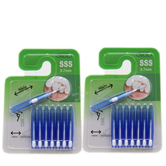 40 pz 5 confezioni 0.7mm SSS Dental igiene orale filo asta tipo I push-pull filo spazzolino da denti spazzolino piccolo sporco