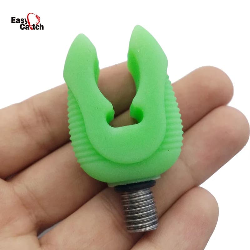4 pz Luminoso Verde Del Silicone Porta Canna Da Pesca Telescopica Canna Da Pesca Supporto Del Basamento Testa Accessori Per la Pesca Alla Carpa