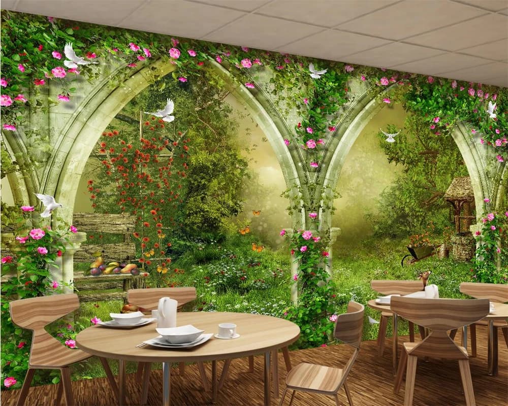 Carta da parati personalizzata per la decorazione della casa, paesaggio naturale, arco, cervo, vista sul mare, 3D, TV, sfondo del divano, murales da parete, carta da parati 3D
