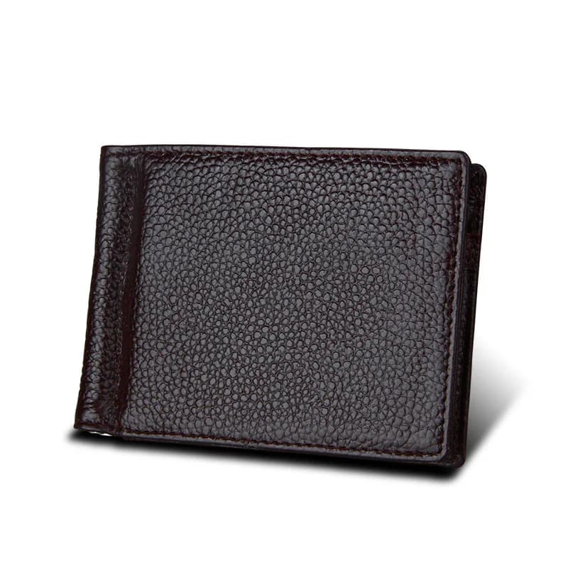 JOYIR Luxury Business Man money clip wallet with metal clamp magnet hasp card slots designer genuine leather purse for men