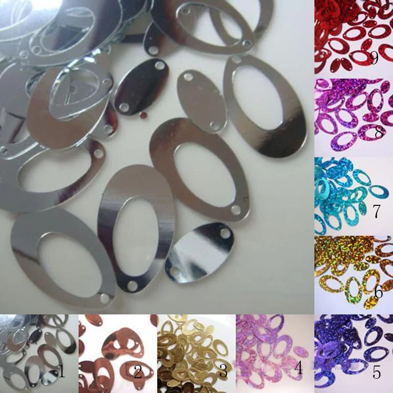 Circa 1800 Pezzi 150g 14mmX22mm Forma Ovale Paillettes PVC Piatto Per L'artigianato Scrapbook Danza Panno Indumento Accessori FAI DA TE