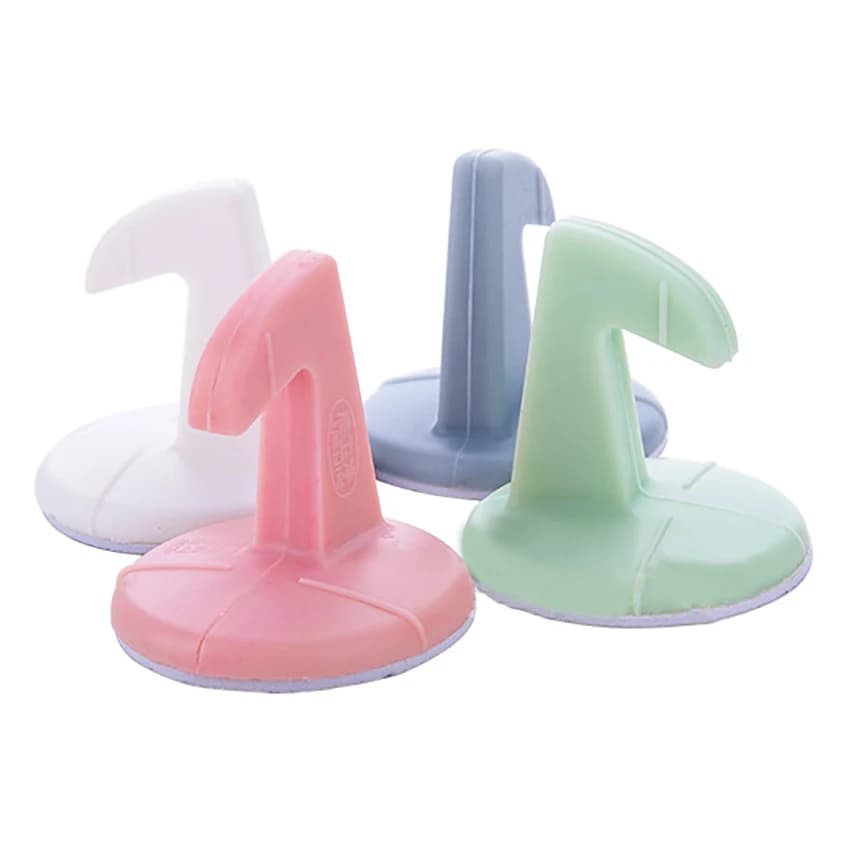 Door Stops Handle Silicone Anticollision Sucker Stick Wall Home Door Protecting Pad Mats with Rack Soft Door Protection 4 Colors