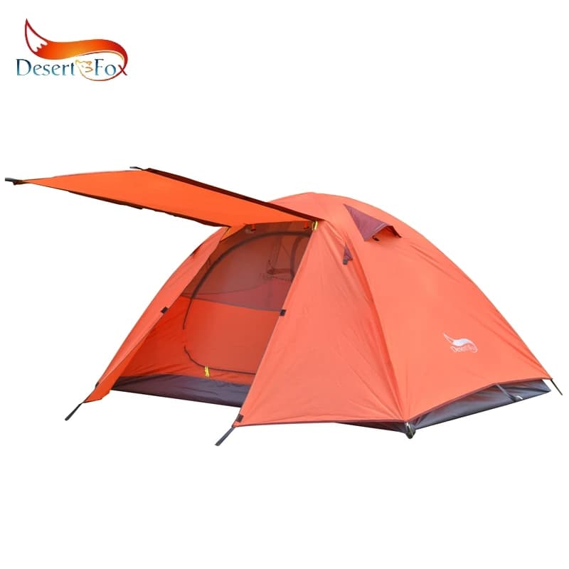 Camping tent Desert & Fox 2-3 persons, aluminium poles waterproof double layer travel waterproof travel curtain