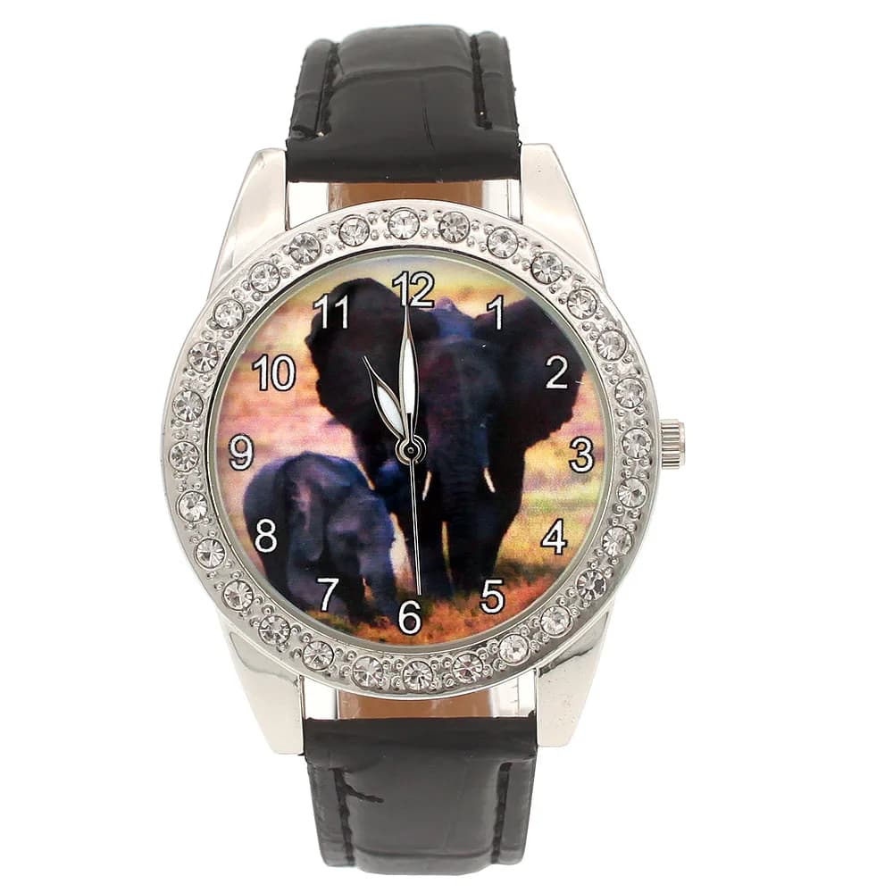 Nuova moda donne in pelle uomini ragazzo ragazze orologi orologio da polso elefante signore braccialetto femminile orologio al quarzo orologio rotondo bambini