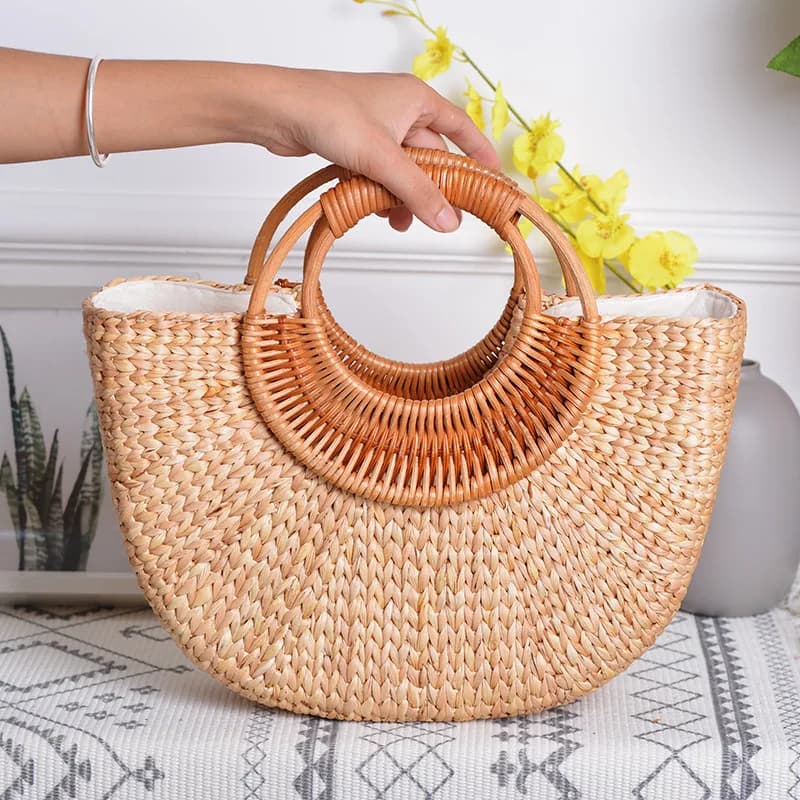 Borsa da spiaggia YoReAi donna 2022 estate nuove eleganti borse di paglia tessute donna boemia lavorata a maglia grande borsa Tote vacanza Casual