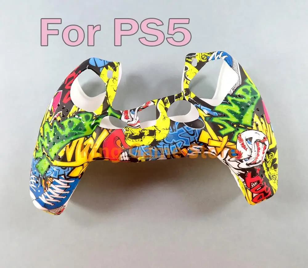 Custodia morbida in gomma gel di silicone 1 pz/lotto per Playstation 5 PS5 copertura della custodia in pelle con stampa a trasferimento d'acqua per accessori di gioco PS5