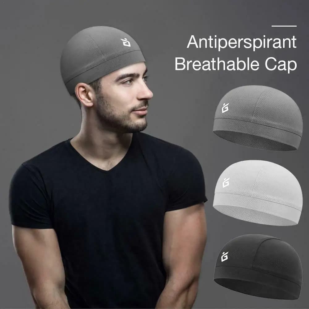 Casco da ciclismo in rete traspirante berretti interni cappello Anti-sudore sottile bici da corsa sci sotto il casco fodera Caps maglia ciclismo cappello interno