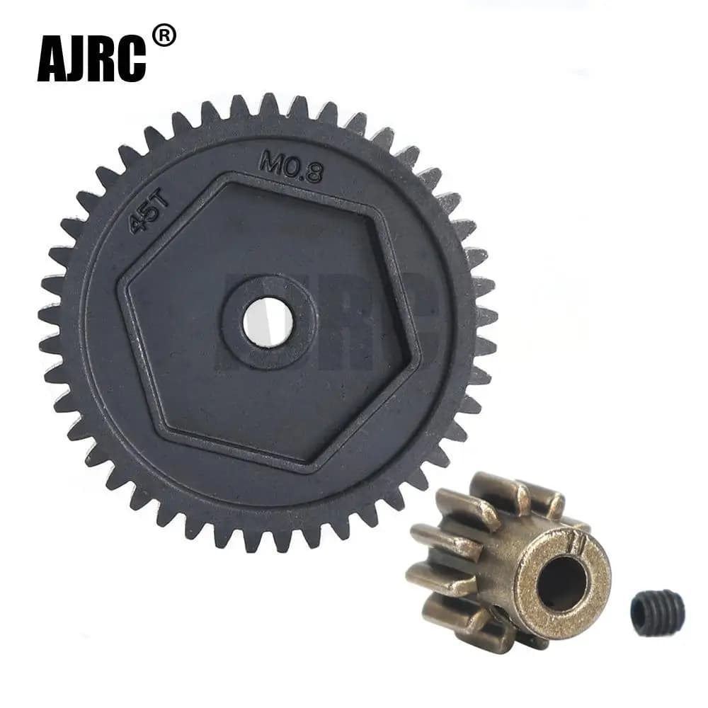 AJRC Harden Steel Spur Gear 45T 0.8M 32P #8053 11T denti motore per 1/10 RC Model Crawler Traxxas TRX-4 TRX4 TRX-6