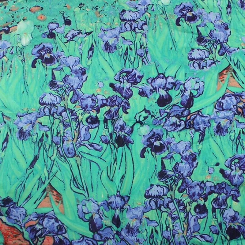 55 x55cm Eruo Van Gogh pittura a olio stampa sciarpa di seta quadrata per le donne Bandanna spessa Chiffon fazzoletto da collo signore cravatta per capelli sciarpe