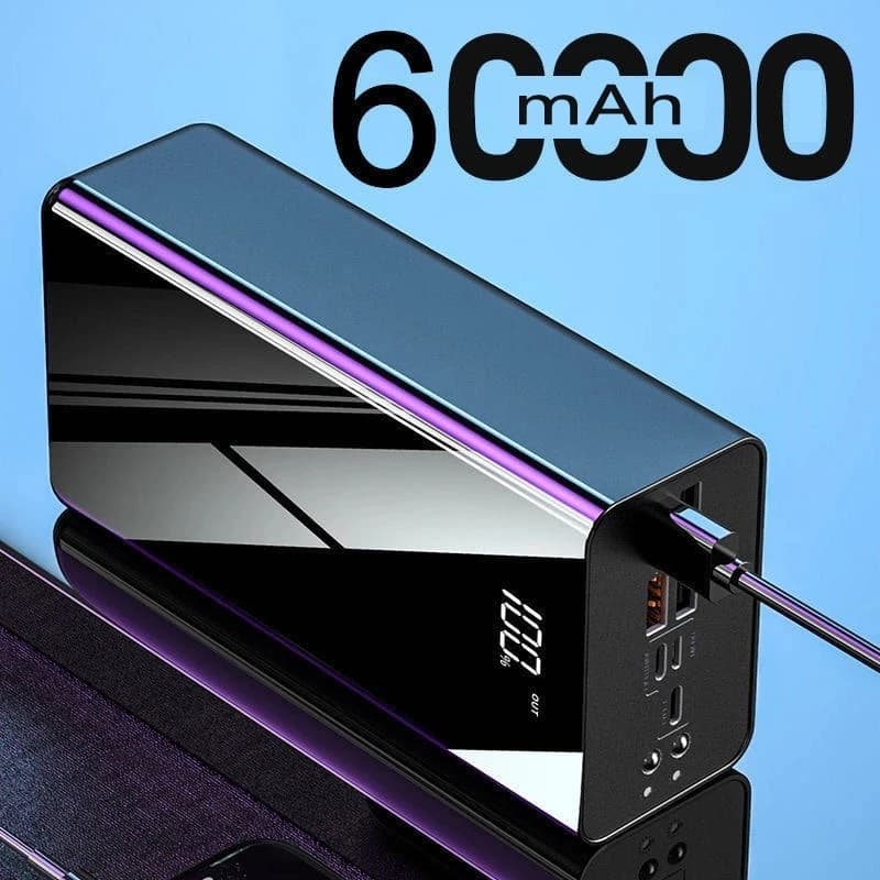 Power Bank 60000mAh Ricarica rapida portatile Poverbank Caricabatteria esterno per telefono cellulare Powerbank 60000 mAh per Xiaomi iPhone