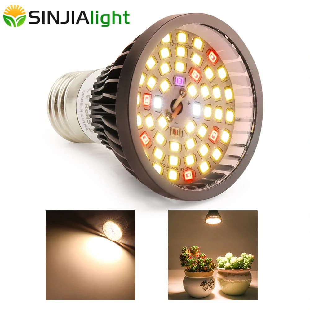 LED Lamp for Growing 40W, Spectro Completo PAR, 56 LED, Lighting for Flowers, Seeds and Plants in Growbox