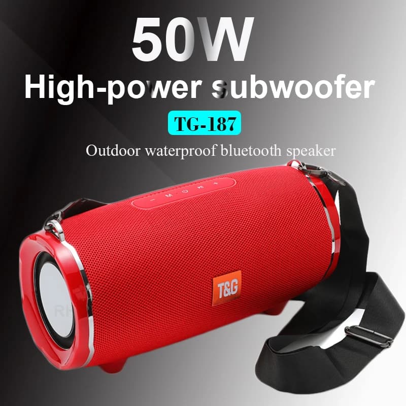 Potenti altoparlanti Bluetooth da 50W Super Bass colonna portatile Wireless HIFI Stereo Subwoofer lettore musicale con batteria da 4400mAh