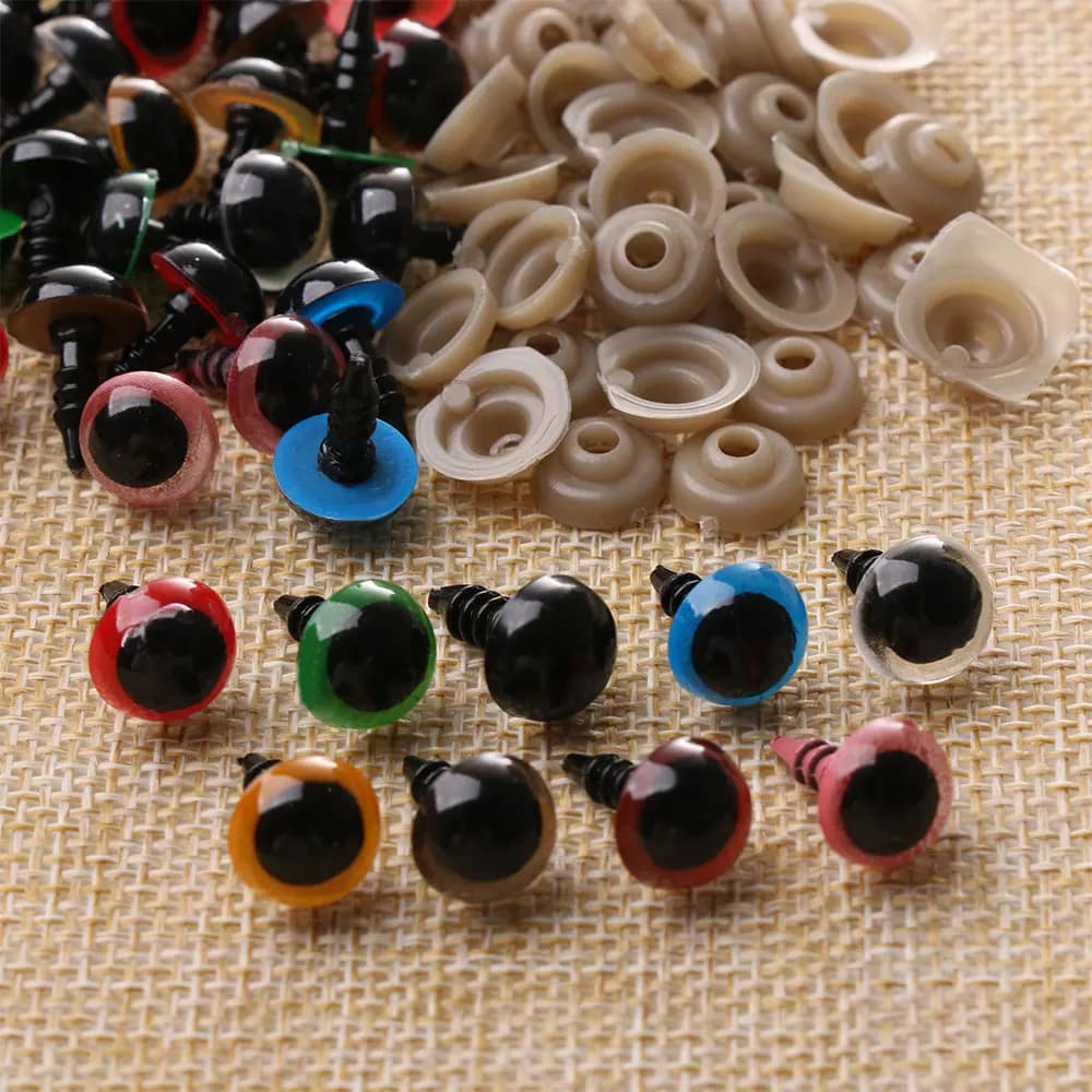 20 pz 8/10/12/14mm colore misto plastica occhi di sicurezza artigianato animale orsacchiotto bambole fai da te burattino accessori peluche con rondella