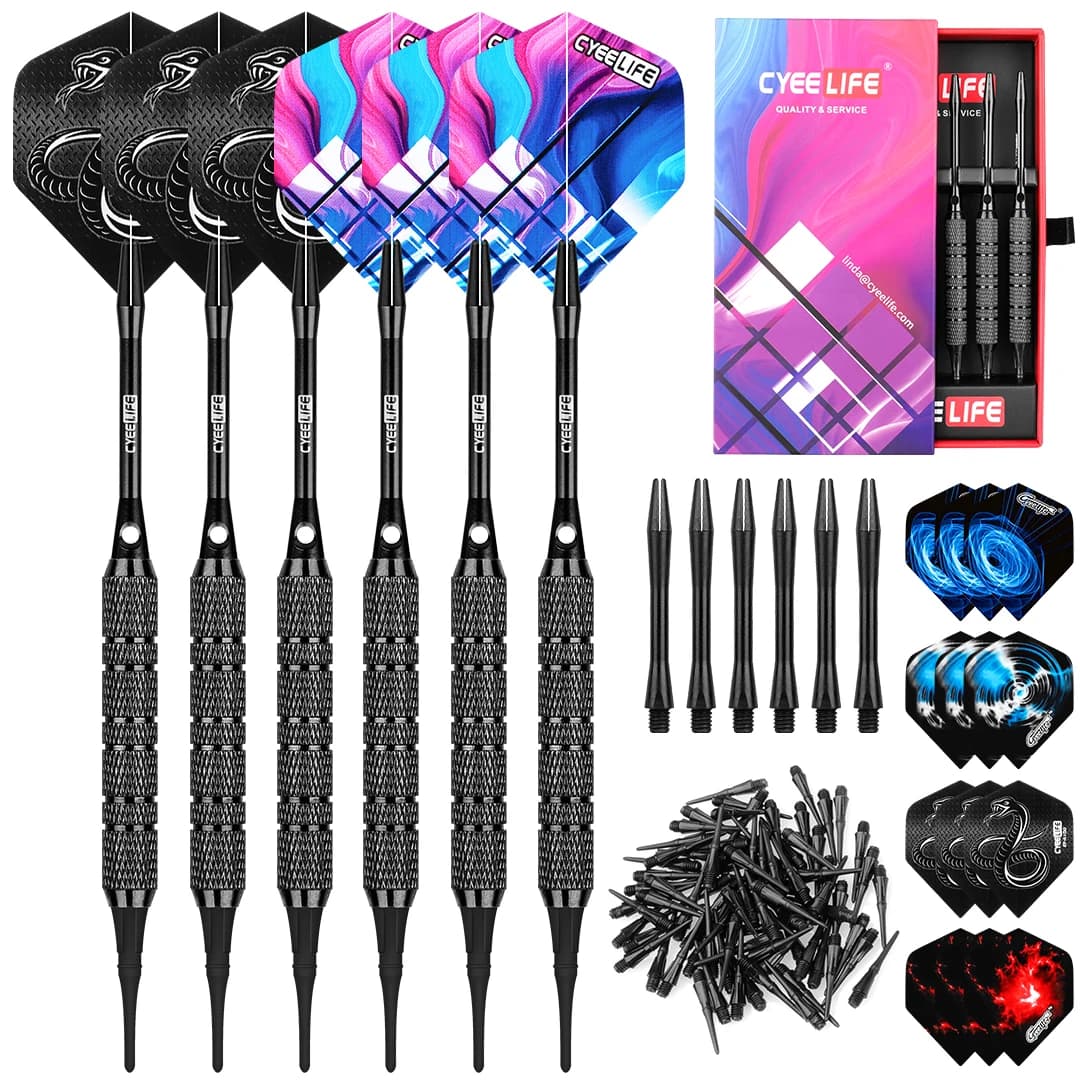 CyeeLife 16/20g Set di freccette con punta morbida professionale per freccette elettroniche in plastica Gioco di freccette per interni Intrattenimento bar di famiglia