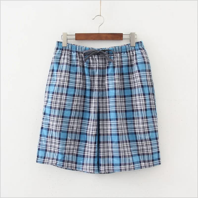 Men's night shorts in cotton 100% summer casual night shorts Pigiama men's pants Plaid night shorts for home Men's shorts M-XXL