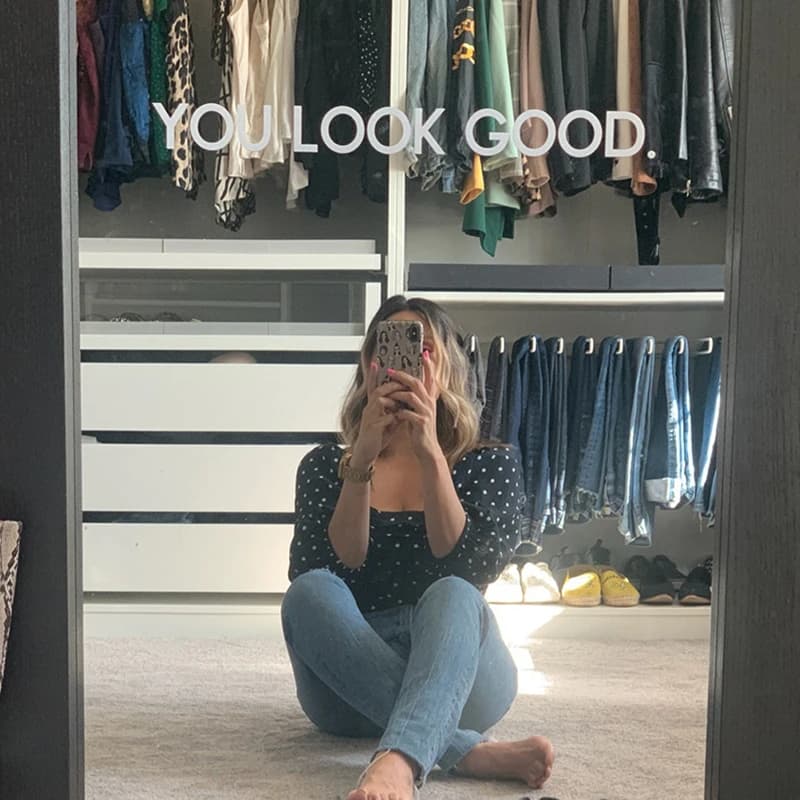 You Look Good Mirror Wall Sticker bagno camera da letto Inspire citazione motivazionale Selfie Decal Vinyl Home Decor