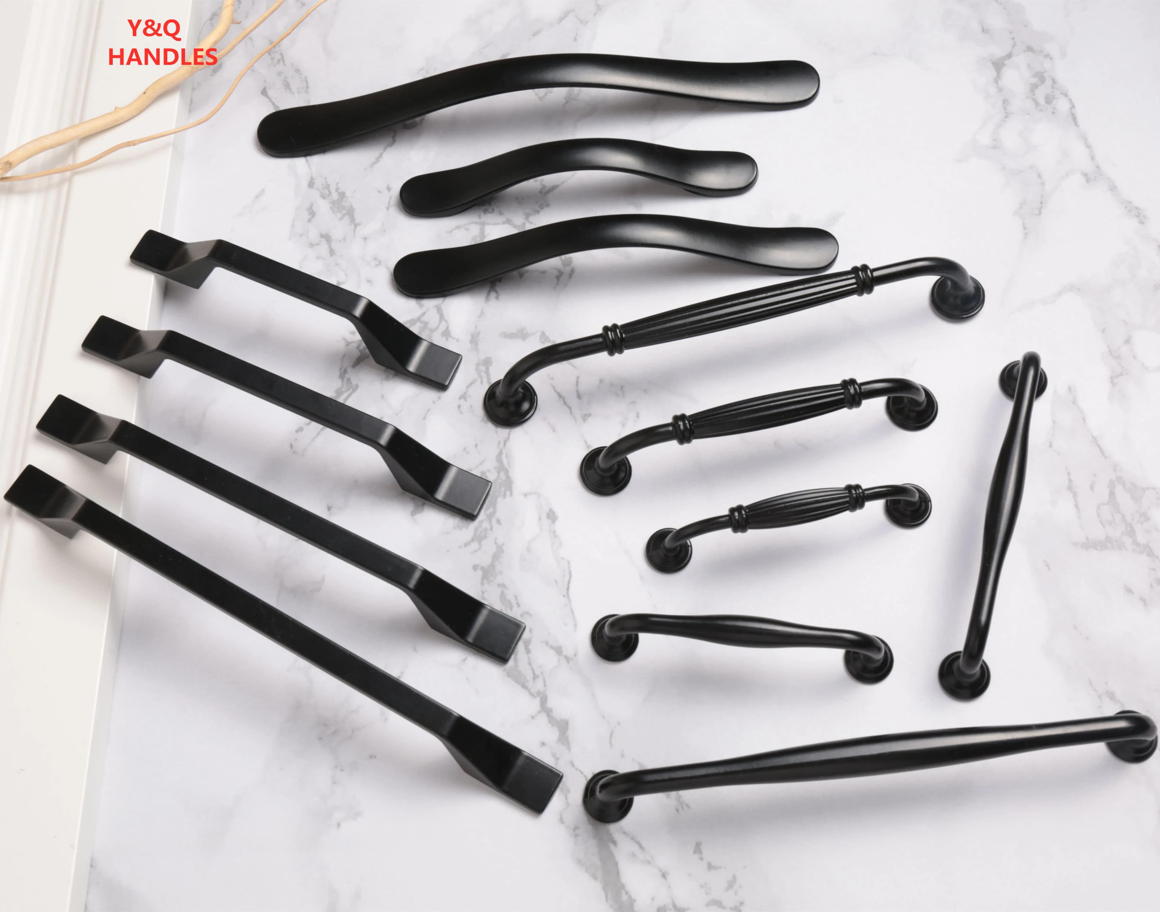 Maniglie cassettiera mobili mobili maniglie da cucina per pomello dell'armadio porta cassetto mobili manopola da cucina Hardware nero americano