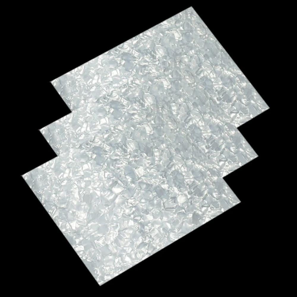 210 millimetri x 148 millimetri Bianco Perla Celluloide Copriletto FAI DA TE Plettri Per Chitarra Battipenna Intarsi Deco 0.46 millimetri 0.71 millimetri
