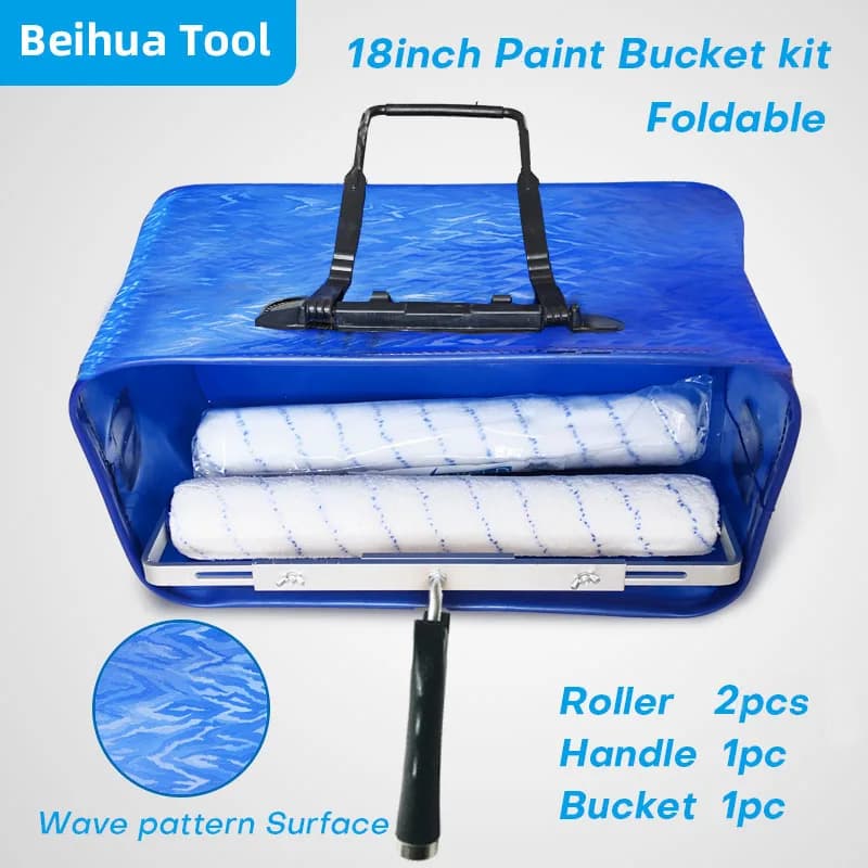 4 pcs/set 18 inch paint bucket kit paint tray kit paint for wall decoration pattern clean surface bag folding