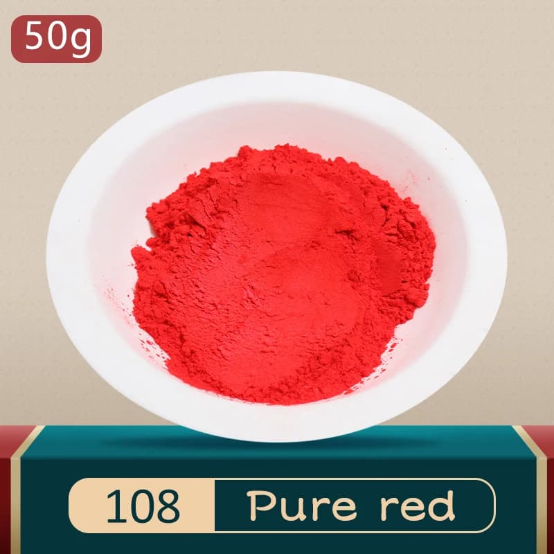 Pure Red Mica Pigment Pearl Powder DIY Mineral Dye Colorant Dust YB108 for Soap Crafts Ceramic Color