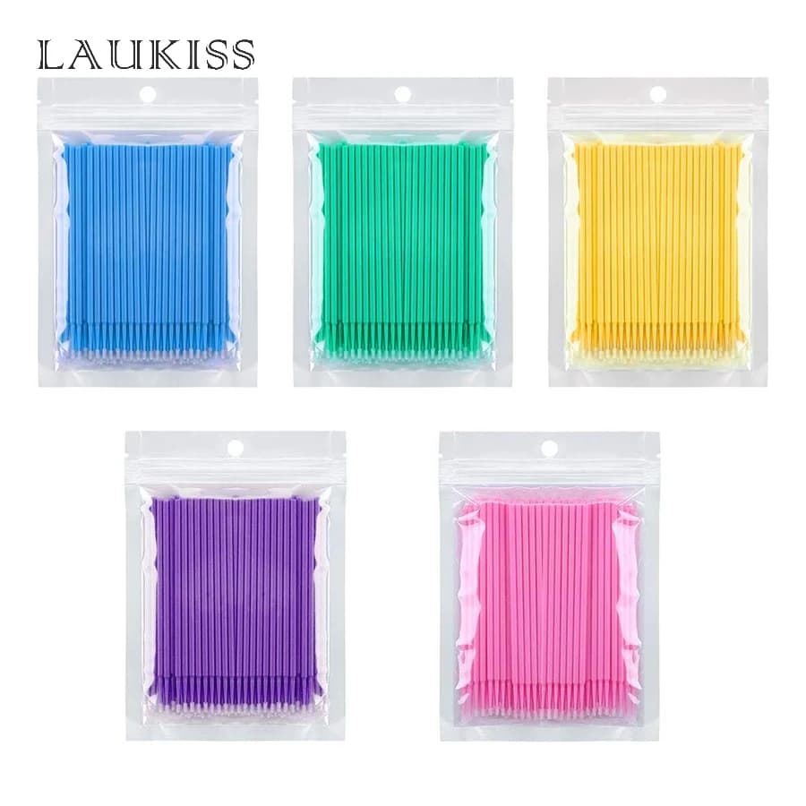 300/500/1000pcs Micro Spazzola Estensione Ciglia Individuale Lash Rimozione Tampone Micro Spazzola Per Strumenti di Estensione Ciglia