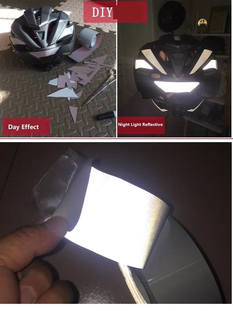 5CM nastro adesivo riflettente argento brillante autoadesivo R380 EN471 classe-2 alta luce borsa porta abiti fai da te scarpe striscia di avvertimento bici