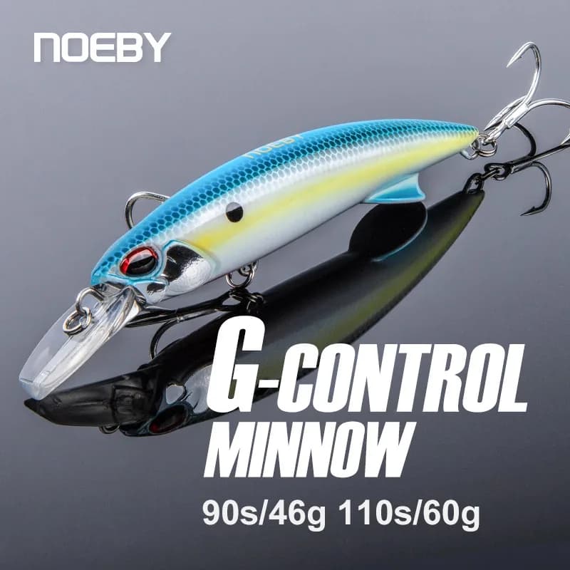 Noeby Pesante Affondamento Minnow Esche Da Pesca 90mm 46g 110mm 60g Colata Lunga Traina Wobbler Esca Artificiale Richiamo di Pesca in Acqua Salata