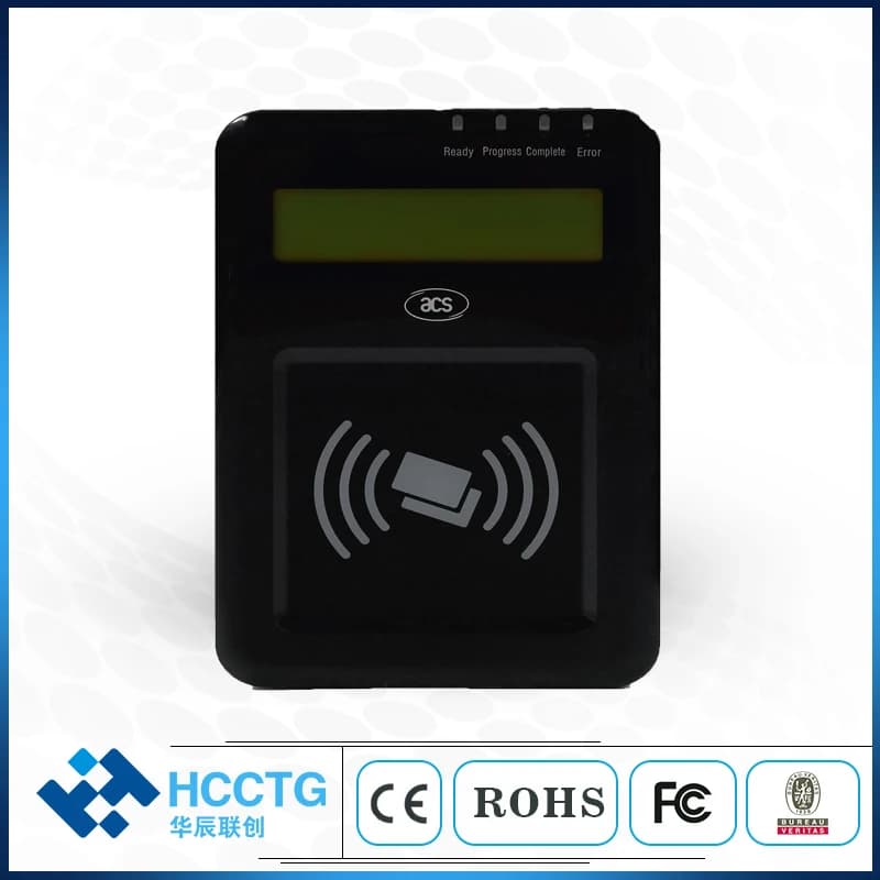 Display LCD USB Lettore di schede multi USB RFID Smart ISO14443 Scrivi Lettore di schede di controllo accessi per pagamento NFC ACR1222L