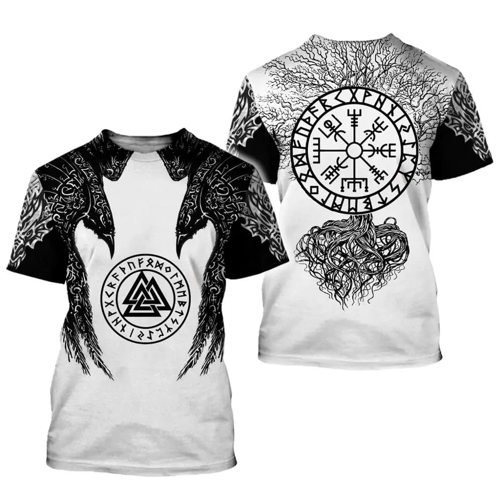 Huginn e Muninn Raven Tattoo 3D Stampato maglietta da uomo Harajuku Moda camicia a maniche corte estate Casual Maglietta unisex top WS358
