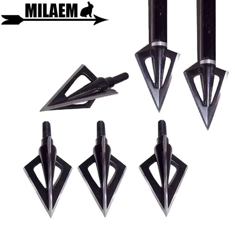 3/6/12pcs 100Gr Tiro Con L'arco Lama punta di Freccia In Acciaio Inox Broadhead 3 Lame Punto di Destinazione Punte di Freccia di Caccia di Accessorio