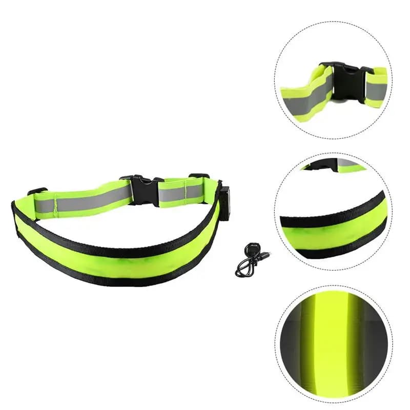 Cintura di sicurezza riflettente a LED Cintura di sicurezza riflettente regolabile ricaricabile Corsa notturna Camminata in bicicletta Trasporto di goccia (Verde)