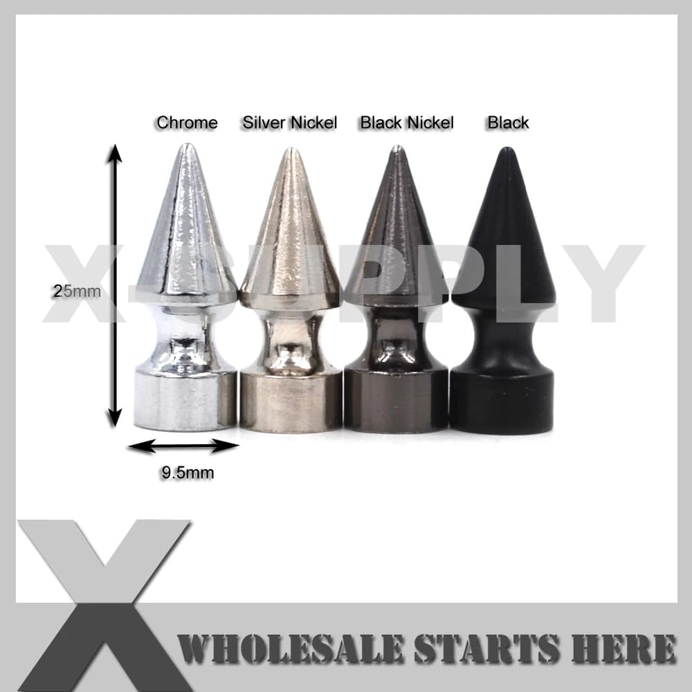 9.5x25mm screw tip studs for leather crafts, choker, hats, car, dog collars, belts, jackets