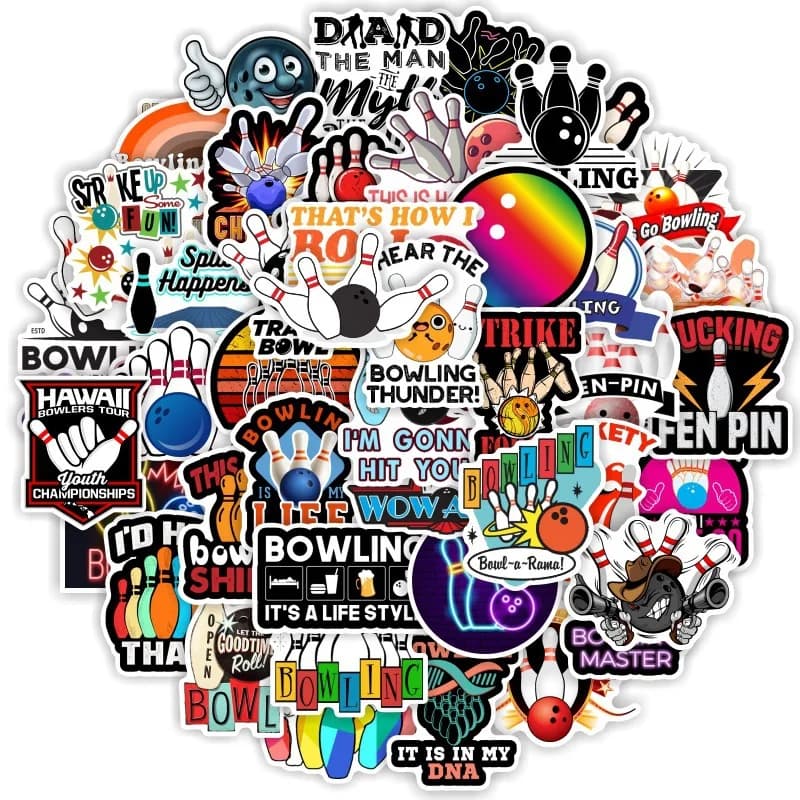 10/30/50pcs Serie di Bowling Del Fumetto Sveglio di Modo Graffiti Fresco Decalcomanie Adesivo Astucci Notebook Casco Fai Da Te Per Bambini Ragazza giocattolo
