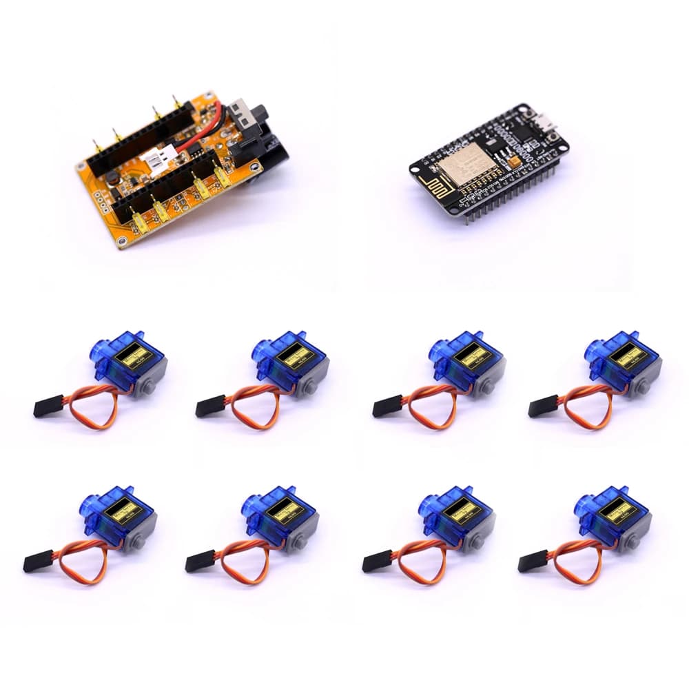 Kit Robot Spider duplesso bionico per Arduino,ESP8266 fai-da-te, NodeMCU + scheda di espansione + 8 servomotore