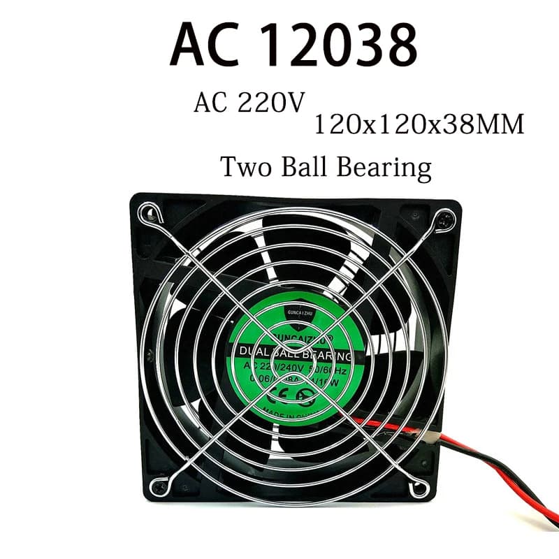 12038 AC ventilatore con copertura della maglia 220V cuscinetto a sfere 12 centimetri di saldatura elettrica macchina ventola di raffreddamento Dual rete