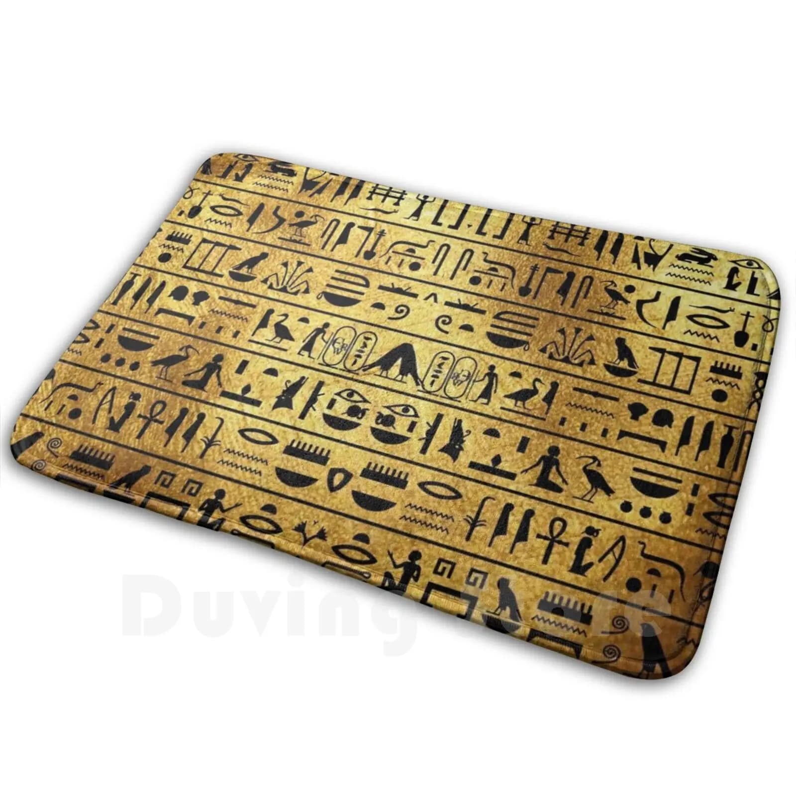 Tappeto con geroglifici dorati e neri Tappeto morbido antiscivolo 2235 Cuscino per tappeti Sfinge Giza Piramide Khufu Cairo King Tut