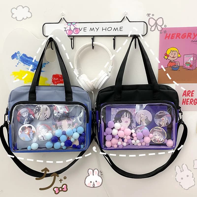 Japanese high school girls JK handbags women transparent bag folders shoulder bags Nylon uniform Itabag JK handbag girls Bolsos