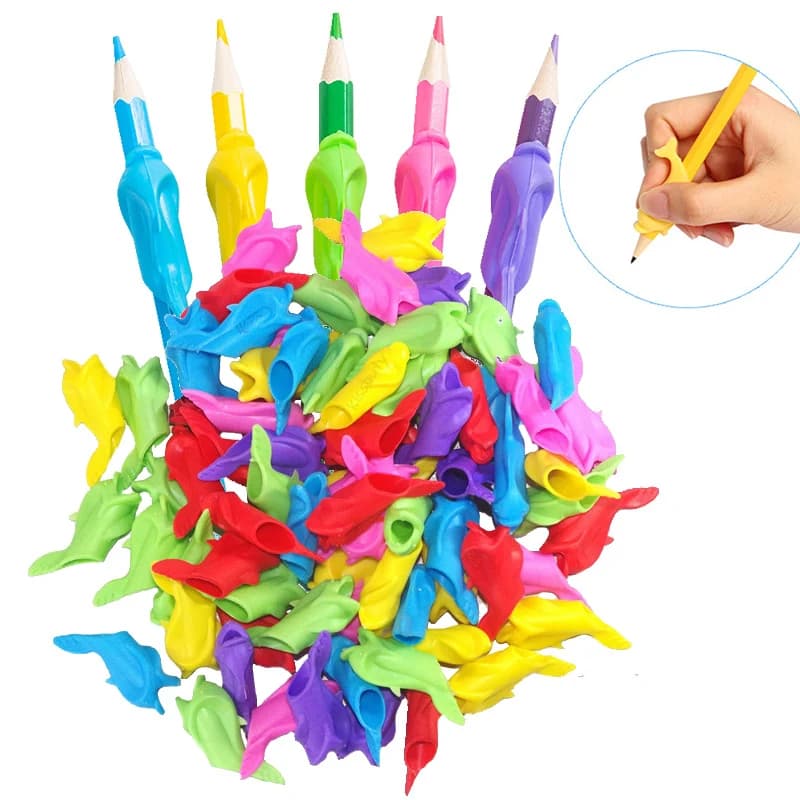 10-30 pz/set Bambini Matita Afferrare Silicone Bambino Apprendimento Strumento di Scrittura Dispositivo di Correzione Pesce Penna Afferrare Scrittura Aiuto Grip Cancelleria