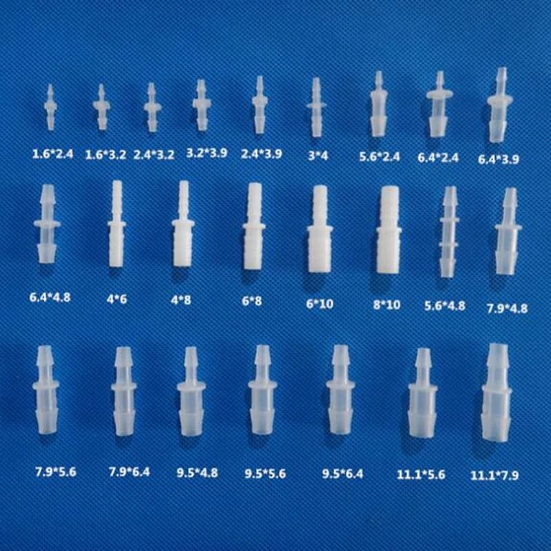 10pcs 1.6-6mm Ridurre Connettore Diritto Acquario di Ossigeno Tubo Adattatore In Plastica Serbatoio di Pesce Elastico Aerazione Connettori del Tubo Flessibile