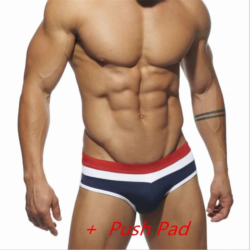 Costumi da bagno Degli Uomini di Breve Con Push Pad Sexy del Costume Da Bagno Tronchi di Nuoto Impermeabile Per Bagno Bagno Shorts Sunga Hot Sport Homme di Nuotata