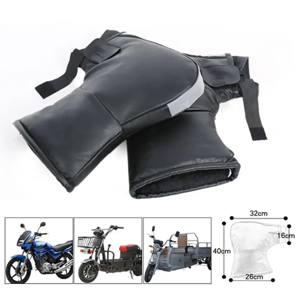 Guanti per auto elettriche con manico per triciclo a cavallo elettrico per moto caldo e spesso Manubrio caldo invernale nero antivento impermeabile