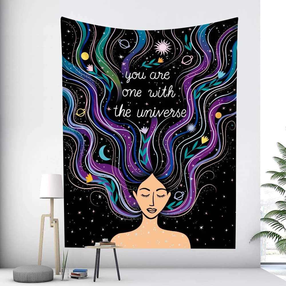 Cute girly moon tarocchi paper decoration of the house art tapestry decoration boema scene psychedelic hung wall yoga mat