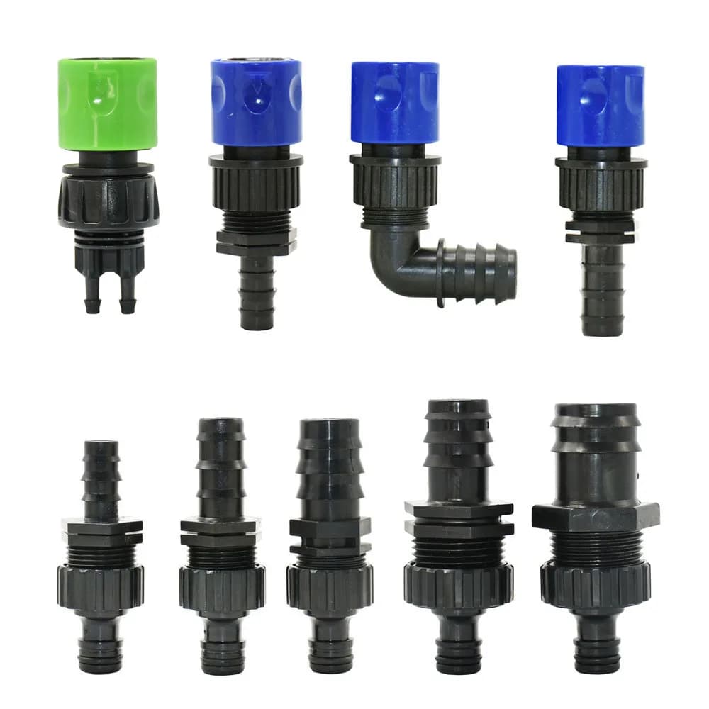 Quick Connector EURO 3/4''' Threaded with 4/8/16/20/25/32mm PE Pipe Adapter for Drop and Gardening irrigation