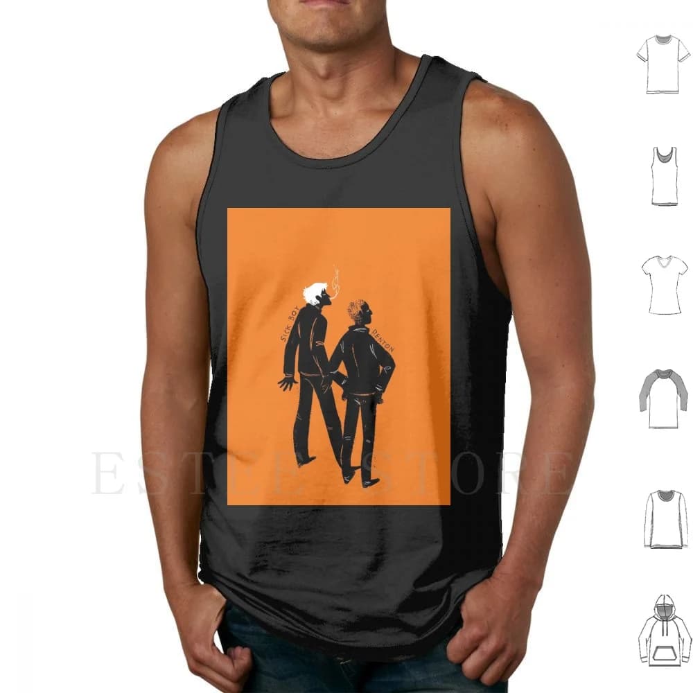 Lust For Life Canotte Canottiere senza maniche Trainspotting Smoking Orange Movie Film Silhouette minimalista Scozia
