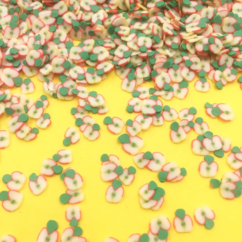 50g Fetta di Mela Polimero Caldo Dell'argilla Spruzza per L'artigianato FAI DA TE Unghie Artistiche Decorazioni Mini Play Food Complementi Arredo Casa: 7 millimetri