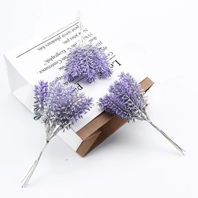 6PCS artificial flowers christmas for home decoration wedding accessories liquidation jar gift box DIY plants fake silk lavender