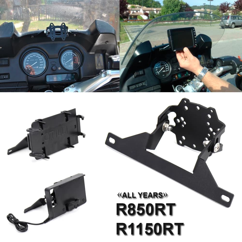 NUOVO Supporto Del Basamento Del Telefono Del Motociclo Staffa GPS Supporto Del Telefono USB PER BMW R 850/1150 RT R1150RT R850RT