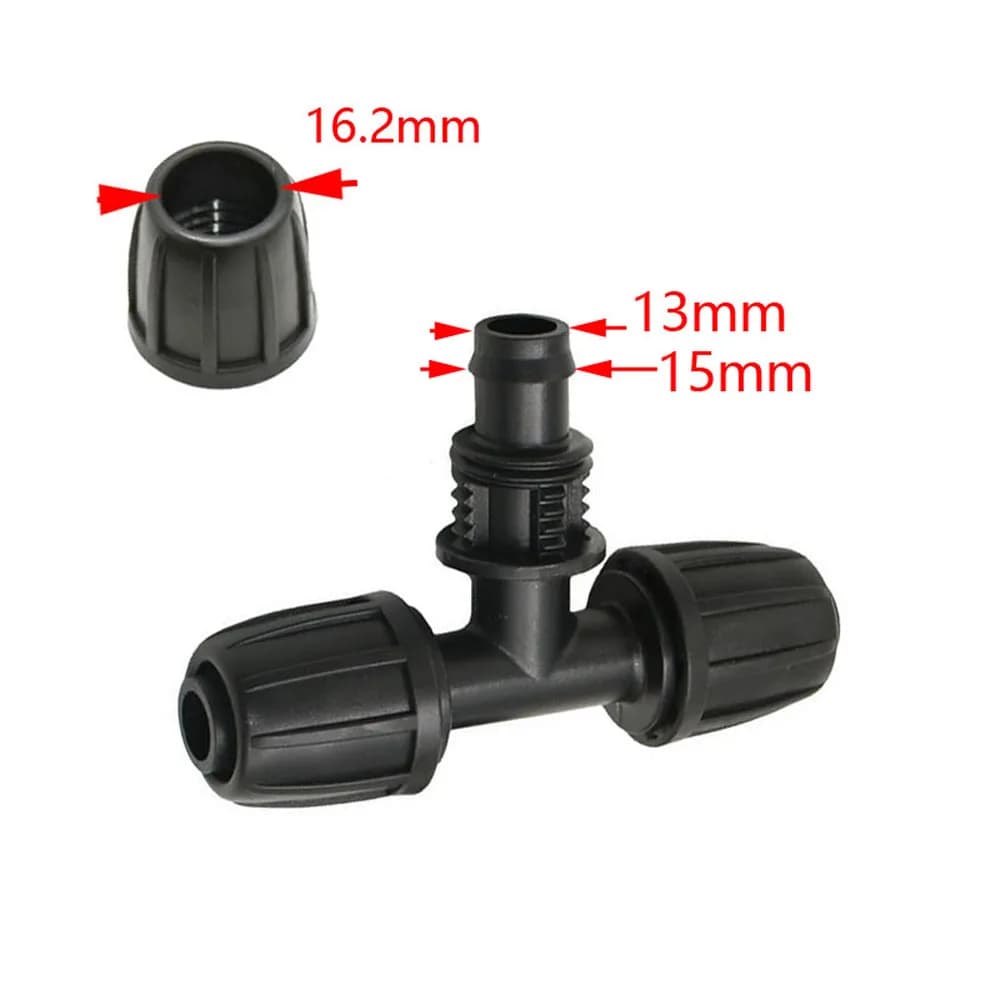 20pcs 16mm PE Tubing Water Connecters Garden Irrigation Fittings 1/2" x 3/8'' 1/4'' 1/8'' 6.0mm Pipe Coupling Reduced Joints