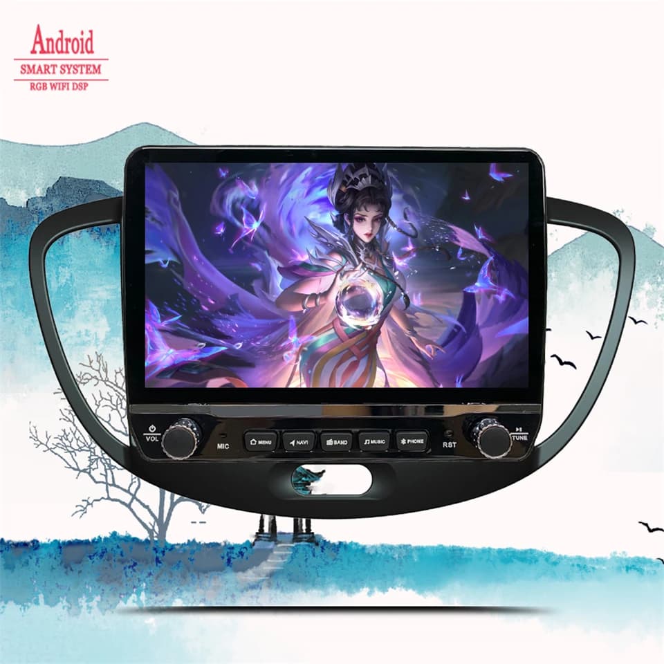 Autoradio Android 14 con lettore DVD e multimedia per Hyundai i10 2007-2013, navigatore GPS, 4G LTE, Bluetooth